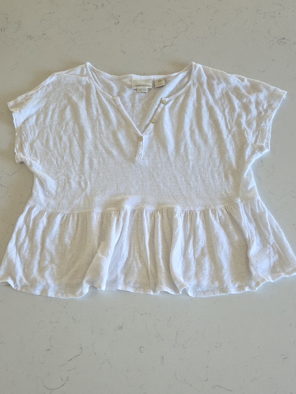 Cynthia Rowley 100 Percent Linen White Top